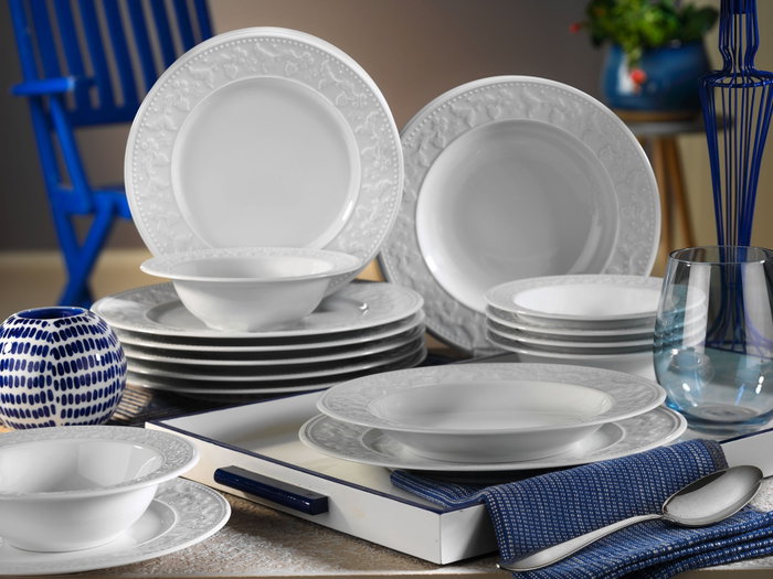 Hermia Vajilla de Porcelana SV24Y200 de 24 Piezas en Blanco Hermia Vajilla de Porcelana SV24Y200 de 24 Piezas en Blanco